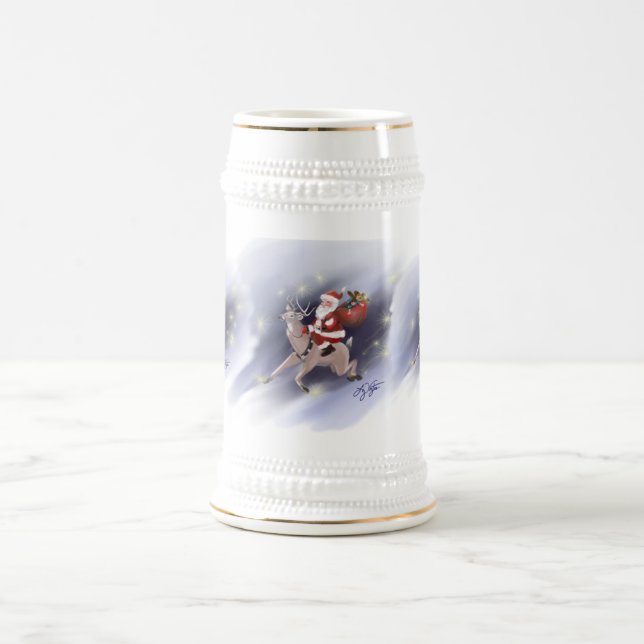 Santa Delivers Stein Bierglas (Mittel)