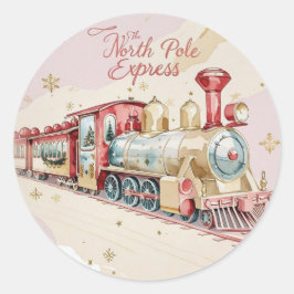 Santa Delivery Sticker | Pastel Pink & Gold Stars