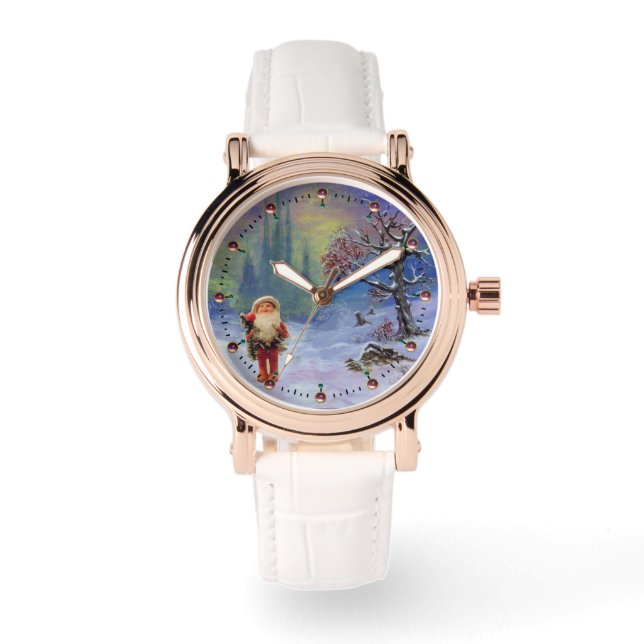 SANTA DER GNOME UND WINTERSCHNEE ARMBANDUHR (Vorderseite)