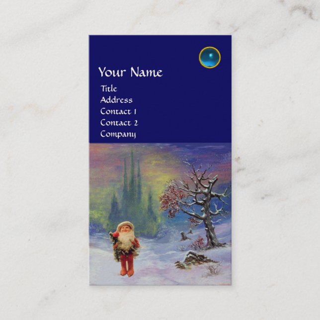 SANTA DES GNOMES MONOGRAM Blue Saphire Visitenkarte (Vorderseite)