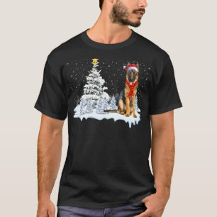 Santa Deutscher Schäferhund Lustiger Weihnachtsbau T-Shirt