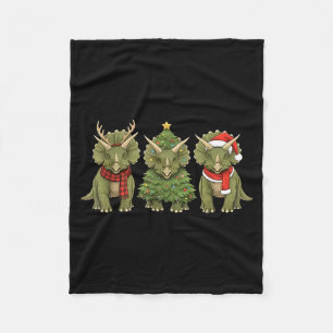Santa Dinosaur Weihnachtsbaum Triceratops Liebhabe Fleecedecke