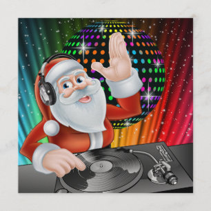 Santa DJ Disco Weihnachten / Neujahr Einladung