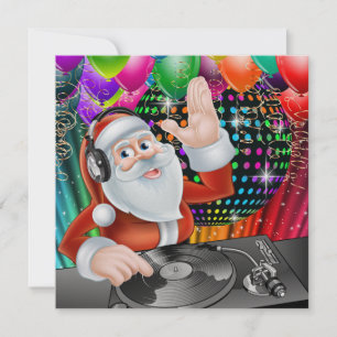 Santa DJ Disco Weihnachten / Neujahr Einladung
