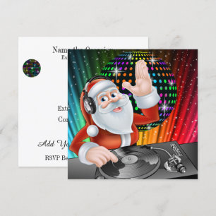 Santa DJ Disco Weihnachten / Neujahr Einladung