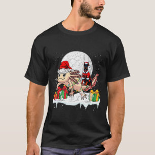 Santa Dobermann Riding Axolotl Weihnachtsmann Kind T-Shirt