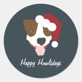 Santa Dog - Anpassbar Runder Aufkleber