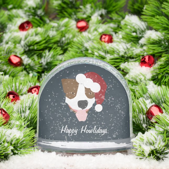 Santa Dog - Anpassbar Schneekugeln (Weihnachten)