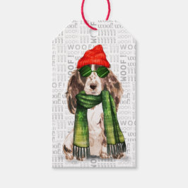 Santa Dog Cocker Spaniel Weihnachtsgeschenke Tags Geschenkanhänger