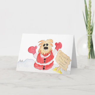 Santa Dog - Don't Eat the Yellow Snow Feiertagskarte