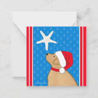Santa Dog Weihnachtssterne am Meer 2026 Geschenkse Mitteilungskarte