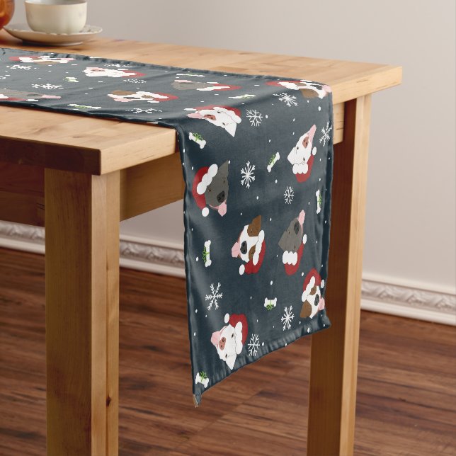 Santa Dogs Kurzer Tischläufer (Beispiel)
