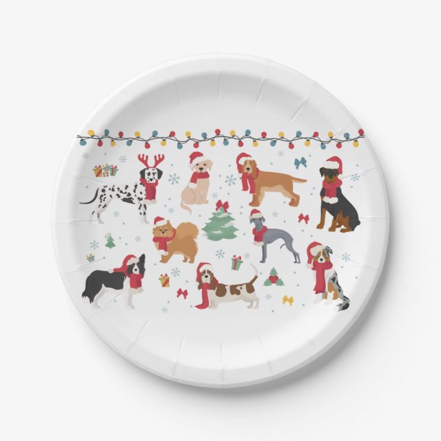 Santa Dogs Pappteller (Vorderseite)