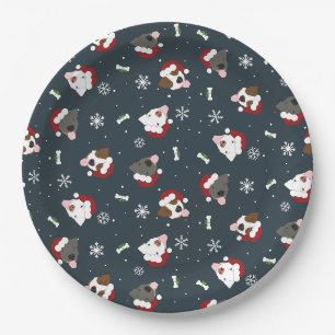 Santa Dogs Pappteller