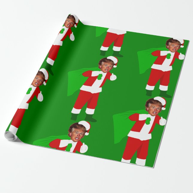 Santa Donald Trump lustige Weihnachten Geschenkpapier (Ungerollt)