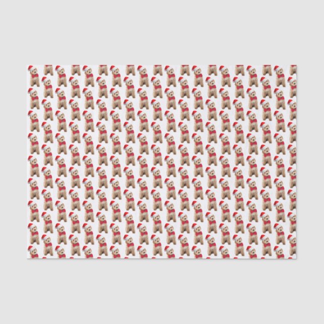 Santa Doodle Dog Seidenpapier (Vorderseite)