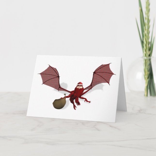 Santa Dragon Feiertagskarte (Vorderseite)