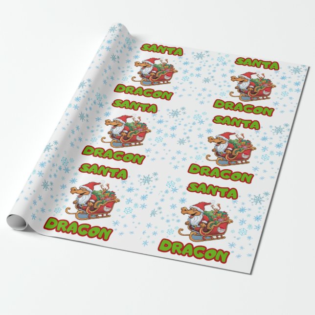 Santa Dragon Wrap Geschenkpapier (Ungerollt)