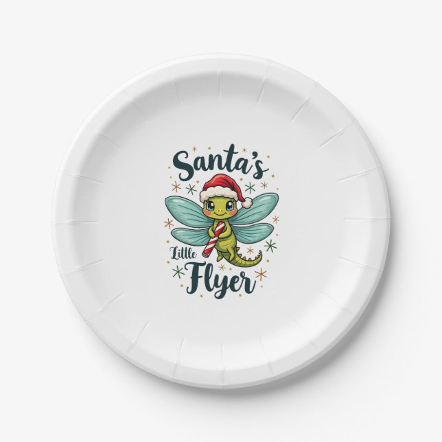 Santa Dragonfly Pappteller (Vorderseite)