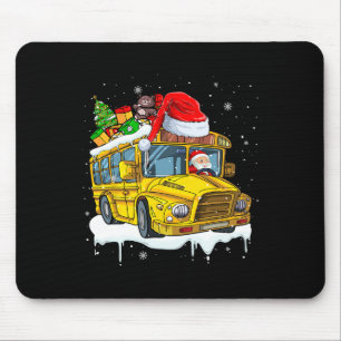 Santa Driving School Bus Weihnachten Baum farbenfr Mousepad