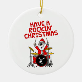 Santa Drums Drummer Musician Weihnachtsschmuck