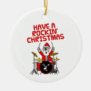 Santa Drums Drummer Musician Weihnachtsschmuck