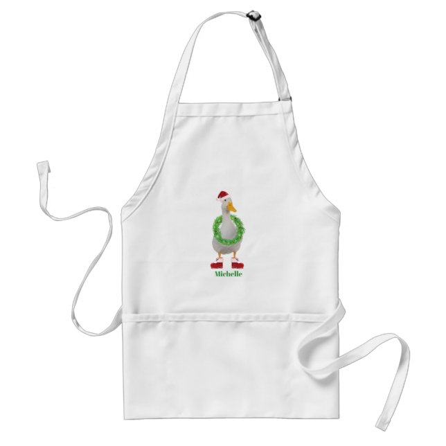 Santa Duck Personalisiert Adult Schürze (Vorne)