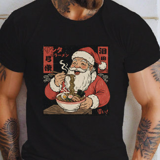 Santa Eating Ramen Noodles T-Shirt