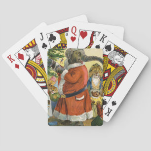 Santa-Elefant feiert ein tierisches Weihnachten Spielkarten