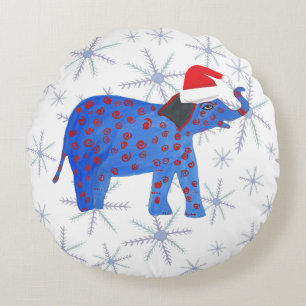 Santa ElephantRunde Kissen