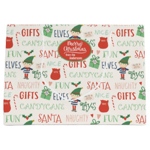 Santa Elf Freunde Personalisierter Urlaub Große Geschenktüte