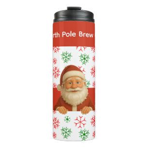 Santa & Elf Gesichter   Nordpol-Spaß-Weihnachtslam Thermosbecher