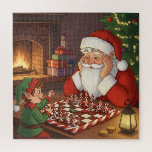 Santa & Elf Schachspiel Weihnachten