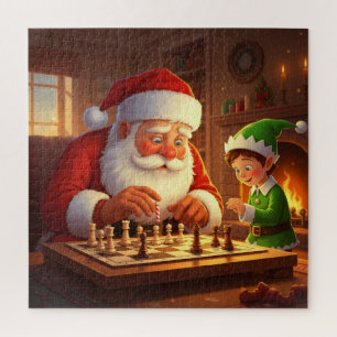 Santa & Elf Schachspiel Weihnachten