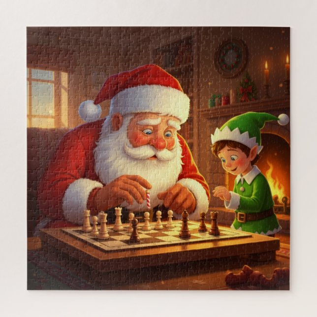 Santa & Elf Schachspiel Weihnachten (Vertikal)