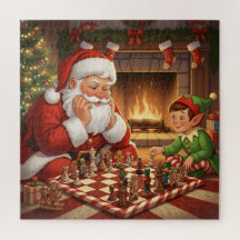 Santa & Elf Schachspiel Weihnachten