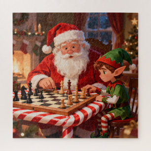 Santa & Elf Schachspiel Weihnachten