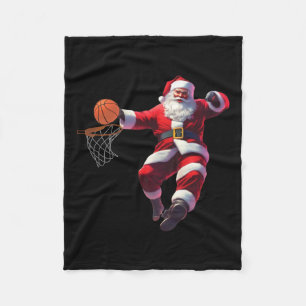 Santa elf spielen Basketball Weihnachtsfeiertag Fleecedecke