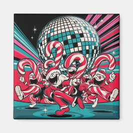 Santa Elves Candy Canes tanzen im Disco-Ball Magnet
