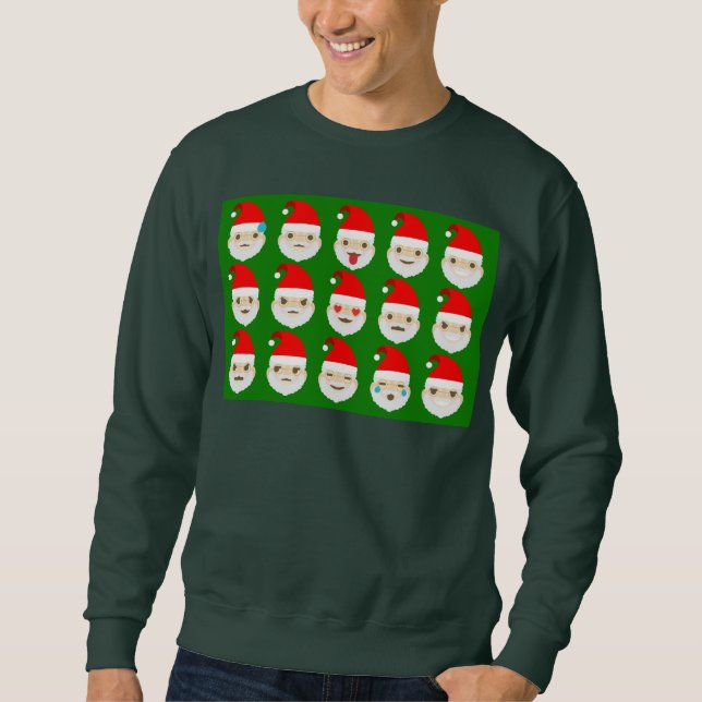 Santa Emoji Emoticons Sweatshirt (Vorderseite)