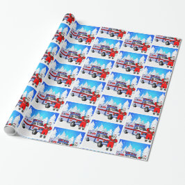 Santa EMS Ambulanz Weihnachten Geschenkpapier