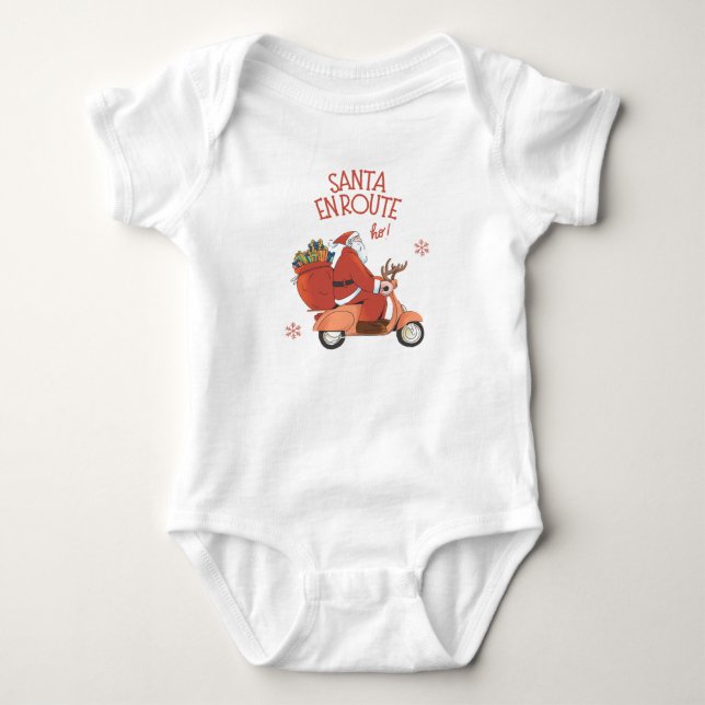 Santa enroute baby strampler (Vorderseite)