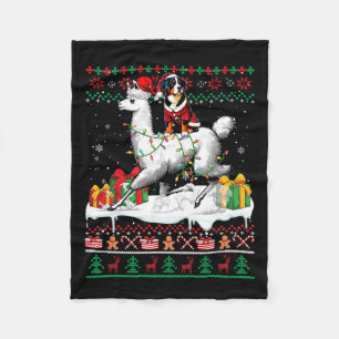 Santa Entlebucher Mountain Riding Llama Weihnachte Fleecedecke