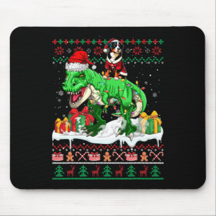 Santa Entlebucher Mountain Riding T-rex Weihnachte Mousepad