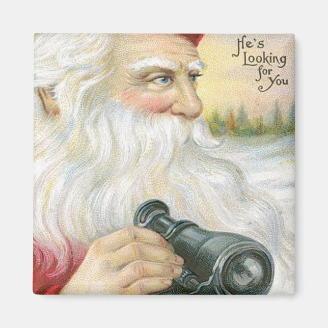 Santa, "Er sucht dich!" Magnet (Vorne)