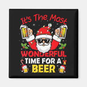 Santa Es ist die wunderbarste Zeit für ein Bier Fu Magnet
