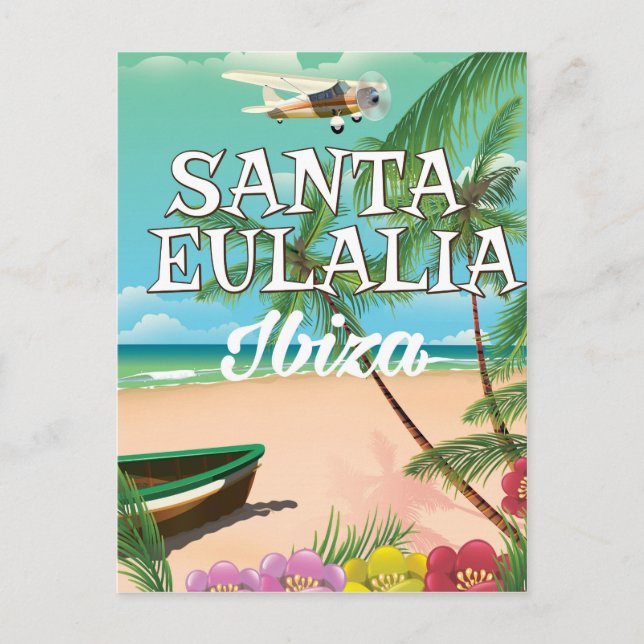 Santa Eulalia Ibiza Reiseplakat Postkarte (Vorderseite)
