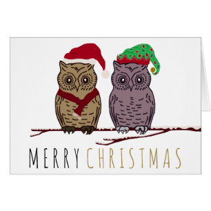 Santa Eule und Elf Eule