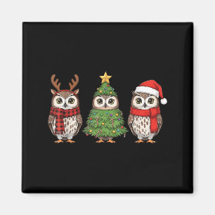 Santa Eule Weihnachtsbaum Eulenliebhaber Tier Xmas Magnet