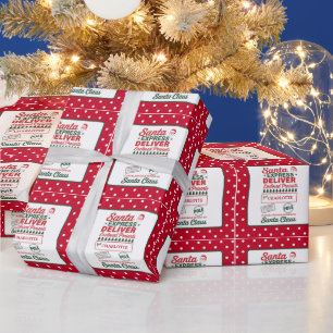 Santa Express Lieferung Gepunktet Weihnachten Geschenkpapier